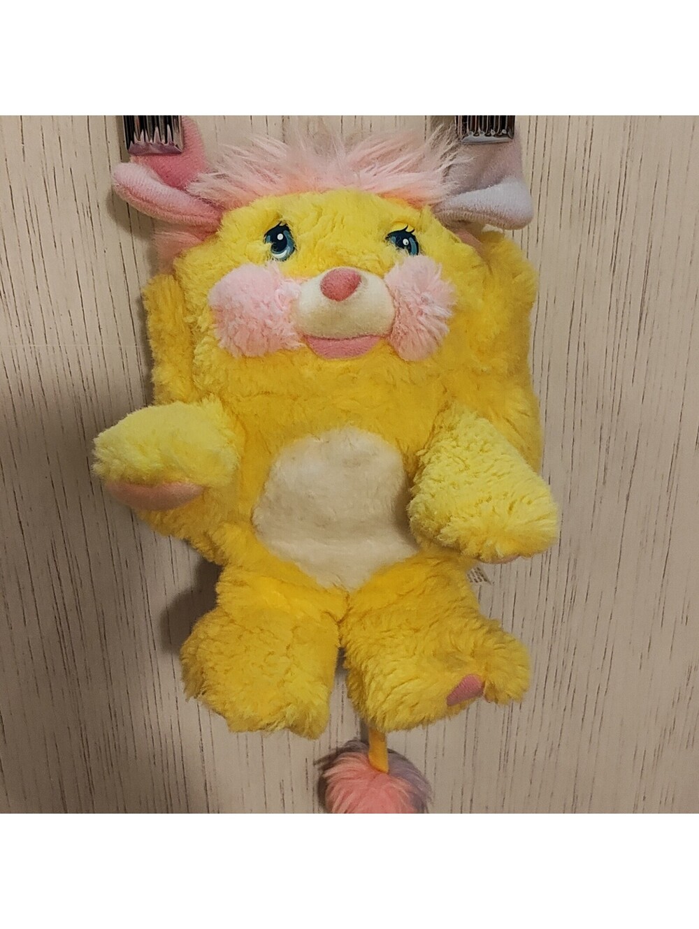 Vintage 1985 American Greetings Popples Plush Yellow Pink Purple 80s Toy Mattel